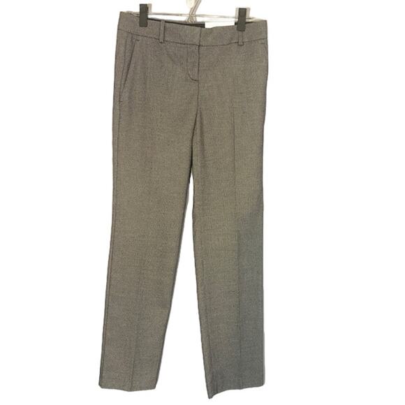 Ann Taylor Gray Dotted Mid Rise The Straight Slack Pants Women Sz 0 - Picture 1 of 10